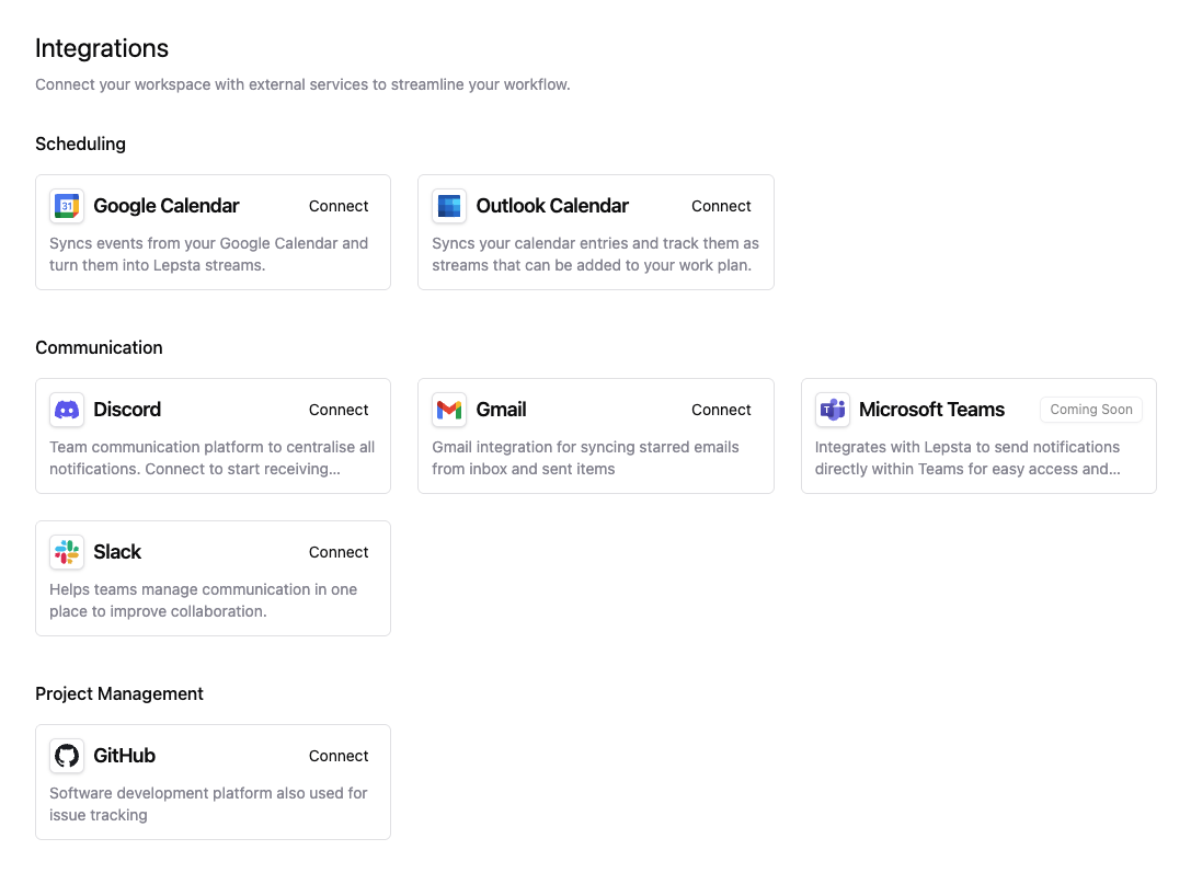 Integrations Hub